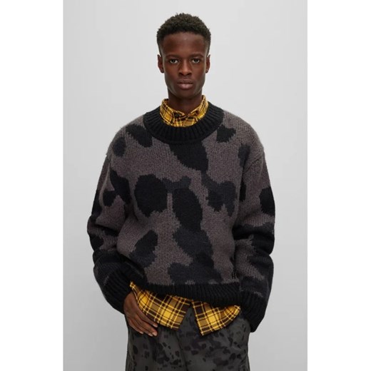 HUGO Sweter Sattiner | Oversize fit | z dodatkiem wełny ze sklepu Gomez Fashion Store w kategorii Swetry męskie - zdjęcie 164897727