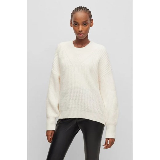 HUGO Wełniany sweter Sesamia | Oversize fit ze sklepu Gomez Fashion Store w kategorii Swetry damskie - zdjęcie 164897748
