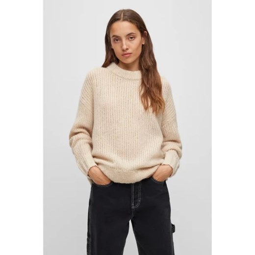 HUGO Wełniany sweter Sloos | Loose fit S Gomez Fashion Store