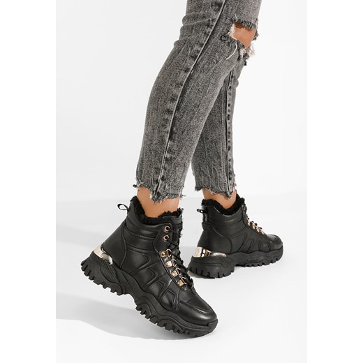 Czarne zimowe sneakersy damskie Vincia ze sklepu Zapatos w kategorii Buty sportowe damskie - zdjęcie 164905767