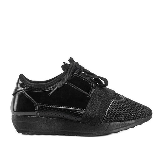Czarne sneakersy dziecięce Kelli ze sklepu ButyModne.pl w kategorii Buty sportowe dziecięce - zdjęcie 164909817