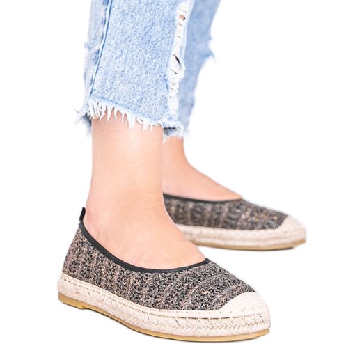 Brązowe espadryle ze złotą nitką Zoey ze sklepu ButyModne.pl w kategorii Espadryle damskie - zdjęcie 164909856