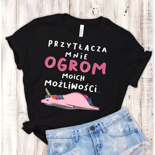 t-shirt damski z fajnym nadrukiem na prezent ze sklepu Time For Fashion w kategorii Bluzki damskie - zdjęcie 164922036