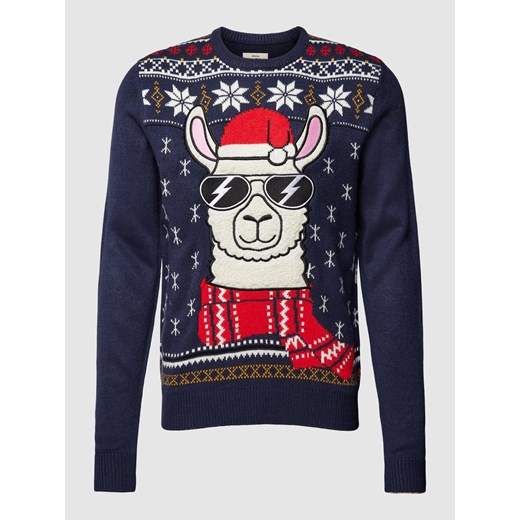 Sweter z dzianiny z wyhaftowanym motywem Montego S Peek&Cloppenburg 