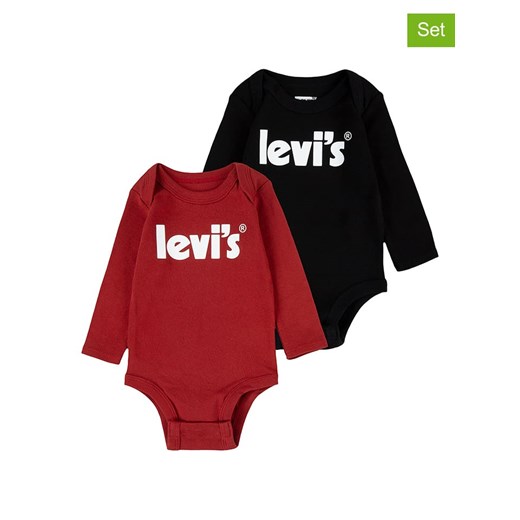 Levi&apos;s Kids Body (2 szt.) w kolorze czarnym i czerwonym ze sklepu Limango Polska w kategorii Body niemowlęce - zdjęcie 164932687