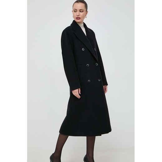 Beatrice B płaszcz wełniany kolor czarny przejściowy dwurzędowy ze sklepu ANSWEAR.com w kategorii Płaszcze damskie - zdjęcie 164937459