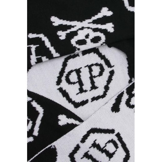Philipp Plein Wełniany dwustronny szal Skull&Bones OS Gomez Fashion Store promocja