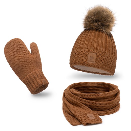 Zimowy komplet damski - czapka, szalik, rękawiczki Pamami Uniwersalny PaMaMi