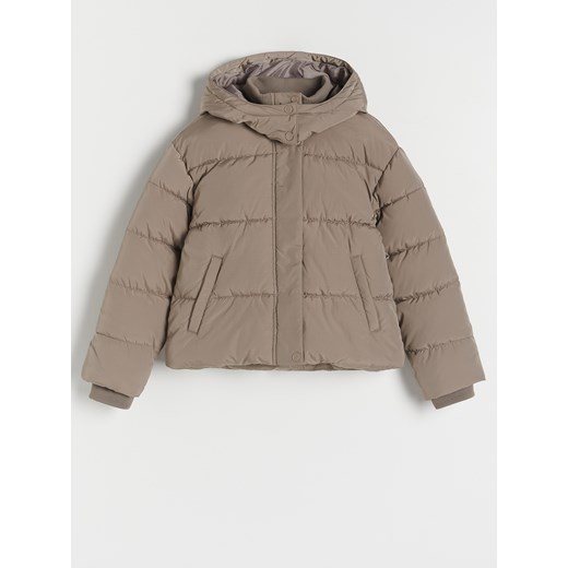 Reserved - Pikowana kurtka z kapturem - szary ze sklepu Reserved w kategorii Kurtki dziewczęce - zdjęcie 164952609