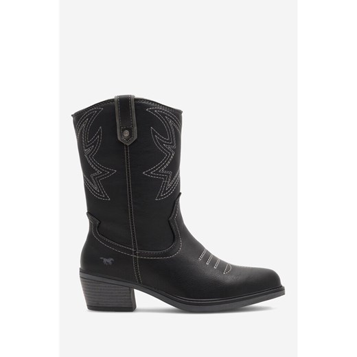 Botki Mustang czarne na zamek casual 