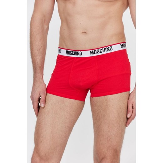 MOSCHINO Czerwone bokserki z logo 2 pack, Rozmiar S ze sklepu outfit.pl w kategorii Majtki męskie - zdjęcie 165006737