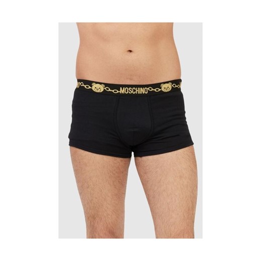 MOSCHINO Czarne bokserki męskie z brokatowym logo, Rozmiar XL ze sklepu outfit.pl w kategorii Majtki męskie - zdjęcie 165006739
