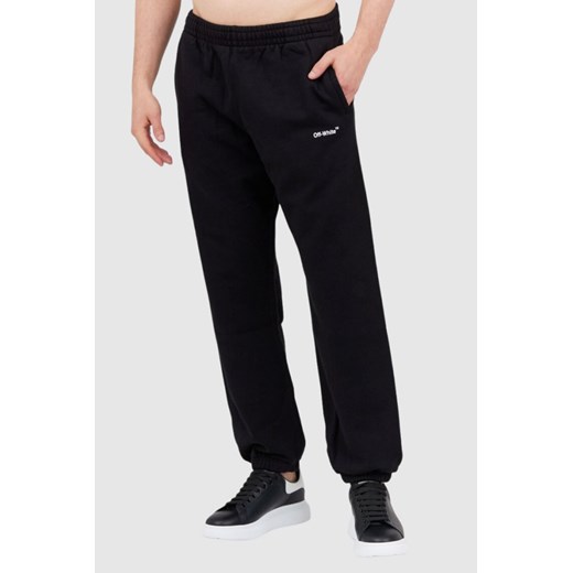 OFF-WHITE Czarne spodnie męskie z nadrukiem, Rozmiar M Off White M outfit.pl wyprzedaż