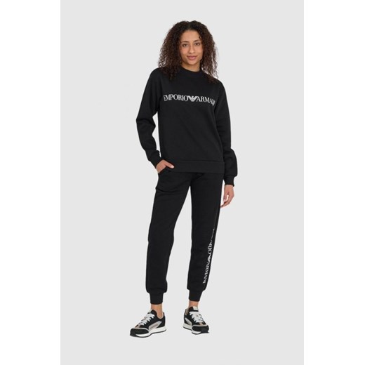 EMPORIO ARMANI Czarne dresy damskie z białymi logotypami, Rozmiar XS ze sklepu outfit.pl w kategorii Dresy damskie - zdjęcie 165007148
