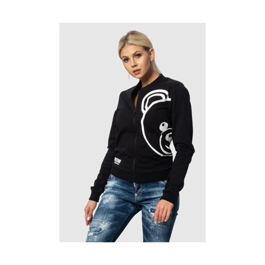 MOSCHINO Czarna bluza damska na zamek, Rozmiar XS ze sklepu outfit.pl w kategorii Bluzy damskie - zdjęcie 165007558