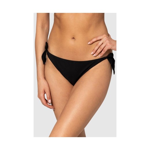 MOSCHINO Czarny dół od bikini z wiązaniami i złotym logo, Wybierz rozmiar L ze sklepu outfit.pl w kategorii Stroje kąpielowe - zdjęcie 165007616