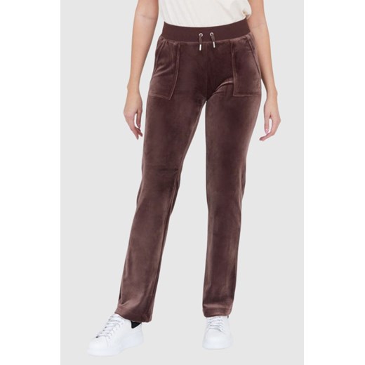 JUICY COUTURE Brązowe spodnie dresowe z weluru, Wybierz rozmiar XS ze sklepu outfit.pl w kategorii Spodnie damskie - zdjęcie 165007787