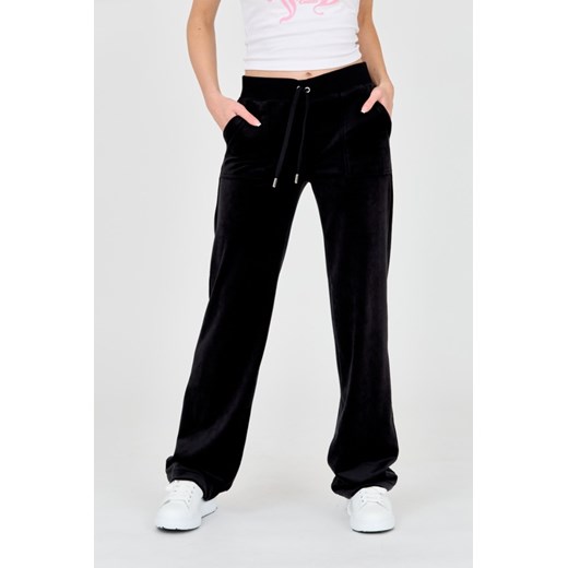 JUICY COUTURE Czarne spodnie dresowe z weluru, Wybierz rozmiar XS ze sklepu outfit.pl w kategorii Spodnie damskie - zdjęcie 165007806