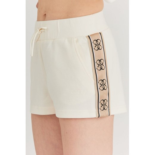 GUESS Kremowe szorty damskie z lampasami w logo, Rozmiar XS Guess M outfit.pl okazja
