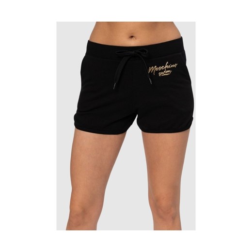 MOSCHINO Czarne szorty damskie ze złotym logo, Rozmiar S ze sklepu outfit.pl w kategorii Szorty - zdjęcie 165008179