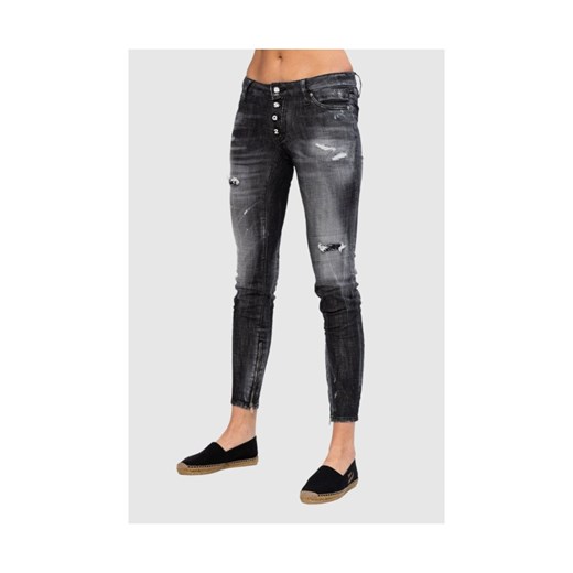 DSQUARED2 Medium waist skinny jeans czarne jeansy damskie, Wybierz rozmiar 36 ze sklepu outfit.pl w kategorii Jeansy damskie - zdjęcie 165008397