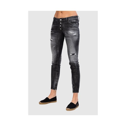 DSQUARED2 Medium waist skinny jeans czarne jeansy damskie, Rozmiar 36 ze sklepu outfit.pl w kategorii Jeansy damskie - zdjęcie 165008397