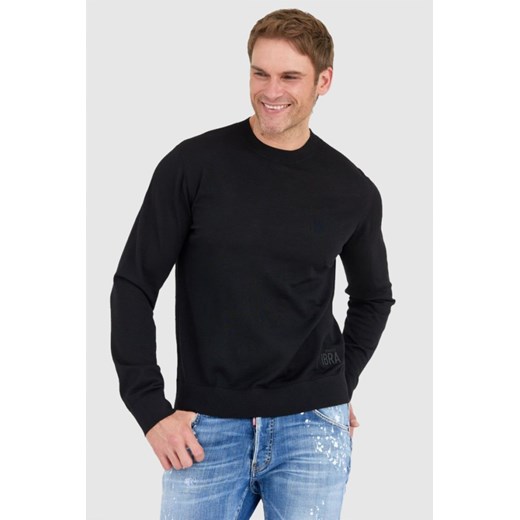 DSQUARED2 Czarny sweter męski ibra, Wybierz rozmiar L ze sklepu outfit.pl w kategorii Swetry męskie - zdjęcie 165009039