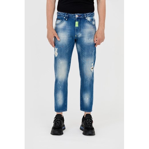 PHILIPP PLEIN Niebieskie męskie jeansy detroit, Wybierz rozmiar 34 ze sklepu outfit.pl w kategorii Jeansy męskie - zdjęcie 165010196
