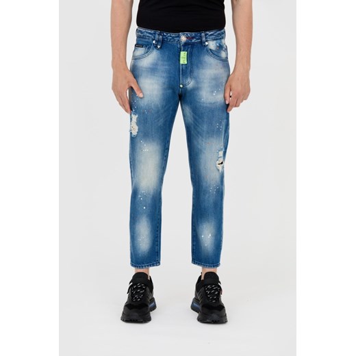 PHILIPP PLEIN Niebieskie męskie jeansy detroit, Rozmiar 34 ze sklepu outfit.pl w kategorii Jeansy męskie - zdjęcie 165010196