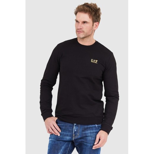 EA7 Czarna bluza męska ze złotym logo, Wybierz rozmiar XL ze sklepu outfit.pl w kategorii Bluzy męskie - zdjęcie 165010699