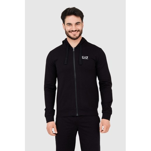 EA7 Czarna bluza męska z kapturem, Wybierz rozmiar M ze sklepu outfit.pl w kategorii Bluzy męskie - zdjęcie 165011268