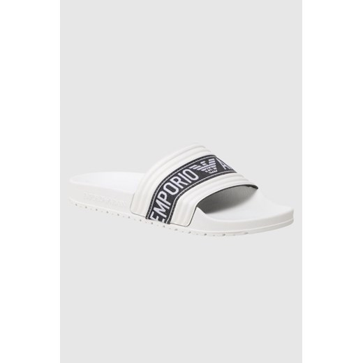 EMPORIO ARMANI Białe klapki męskie, Rozmiar 40 ze sklepu outfit.pl w kategorii Klapki męskie - zdjęcie 165012175