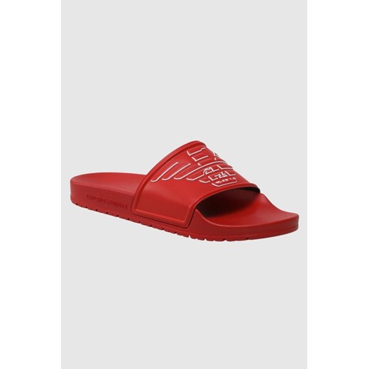 EMPORIO ARMANI Klapki czerwone z logo, Rozmiar 41 ze sklepu outfit.pl w kategorii Klapki damskie - zdjęcie 165012198