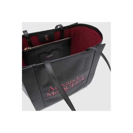 ALEXANDER MCQUEEN Torebka czarna shoperka okazyjna cena outfit.pl