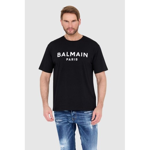 BALMAIN Czarny t-shirt męski z logo, Wybierz rozmiar 2XL ze sklepu outfit.pl w kategorii T-shirty męskie - zdjęcie 165013738