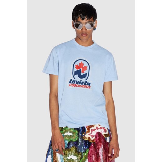 DSQUARED2 Niebieski t-shirt męski invicta cigar, Rozmiar XXL ze sklepu outfit.pl w kategorii T-shirty męskie - zdjęcie 165013916
