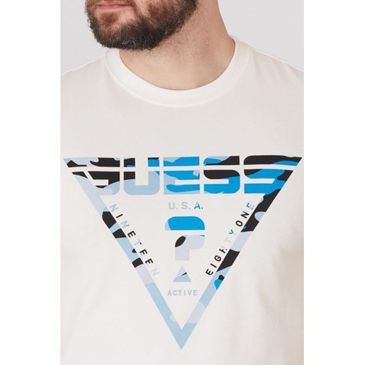 T-shirt męski beżowy Guess 