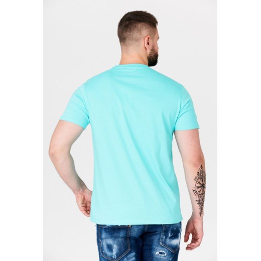 T-shirt męski Guess turkusowy