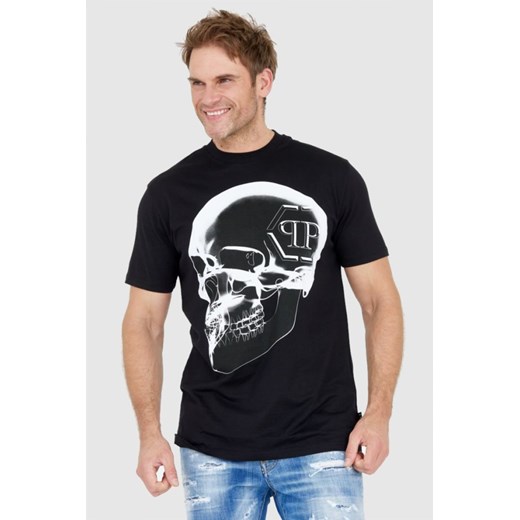 PHILIPP PLEIN Czarny t-shirt męski x-ray skull, Wybierz rozmiar M ze sklepu outfit.pl w kategorii T-shirty męskie - zdjęcie 165014297