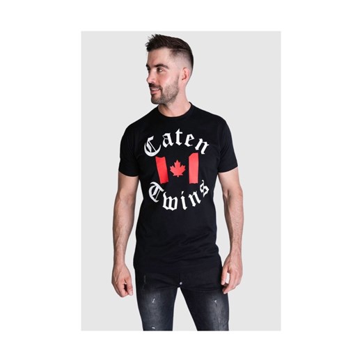 DSQUARED2 T-shirt męski, czarny z nadrukiem ,,caten twins, Rozmiar M ze sklepu outfit.pl w kategorii T-shirty męskie - zdjęcie 165014358