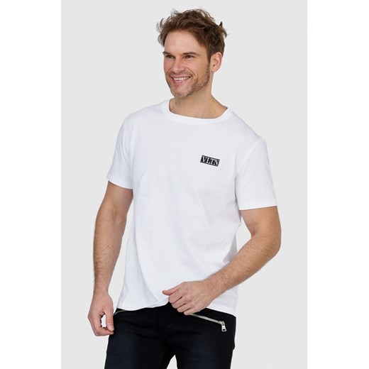 VALENTINO Biały t-shirt męski z logo vltn, Wybierz rozmiar S ze sklepu outfit.pl w kategorii T-shirty męskie - zdjęcie 165014398
