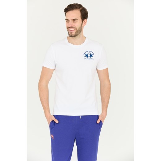 LA MARTINA Biały męski t-shirt Regular Fit, Wybierz rozmiar L ze sklepu outfit.pl w kategorii T-shirty męskie - zdjęcie 165014436
