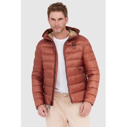 BLAUER Brązowa puchowa kurtka Sergio z kapturem, Rozmiar M ze sklepu outfit.pl w kategorii Kurtki męskie - zdjęcie 165014789