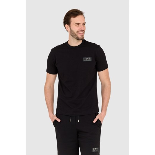 EA7 Czarny męski t-shirt z naszywką z logo, Wybierz rozmiar XXL ze sklepu outfit.pl w kategorii T-shirty męskie - zdjęcie 165014808