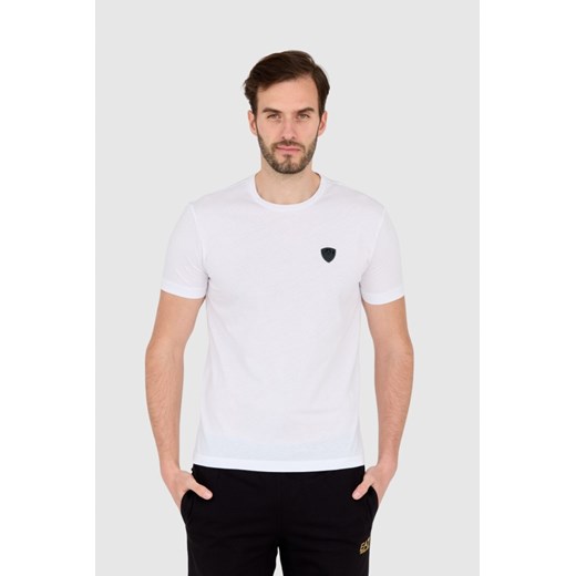EA7 Biała koszulka męska z naszywką z logo, Rozmiar XXL ze sklepu outfit.pl w kategorii T-shirty męskie - zdjęcie 165014868