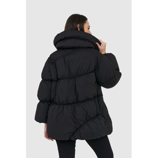 HETREGO Czarna długa kurtka puchowa Tiffany, Rozmiar 38 EU - 42 IT 34 EU - 38 IT okazja outfit.pl