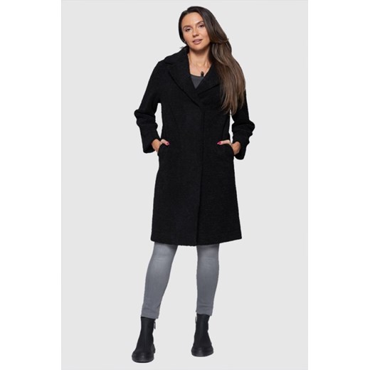 HETREGO Czarny dwustronny płaszcz damski Shannon, Wybierz rozmiar 42 EU - 46 IT ze sklepu outfit.pl w kategorii Płaszcze damskie - zdjęcie 165015669