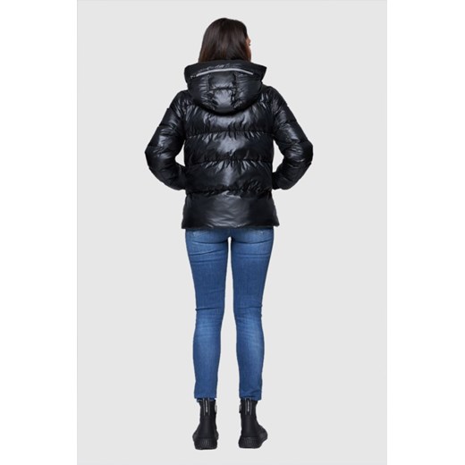 DIEGO M Czarna kurtka puchowa ze srebrnym zamkiem, Rozmiar 40 EU - 44 IT Diego M 40 EU - 44 IT okazja outfit.pl