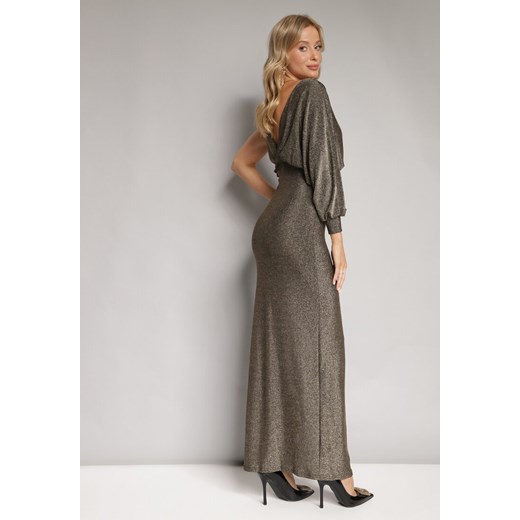 Sukienka Born2be maxi z asymetrycznym dekoltem 