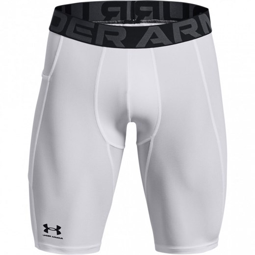 Męskie spodenki treningowe Under Armour HeatGear Pocket Long Shorts - białe ze sklepu Sportstylestory.com w kategorii Spodenki męskie - zdjęcie 165017828